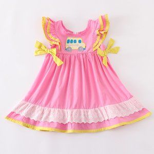 Boutique School Bus Girls Back to School Ruffle Dress